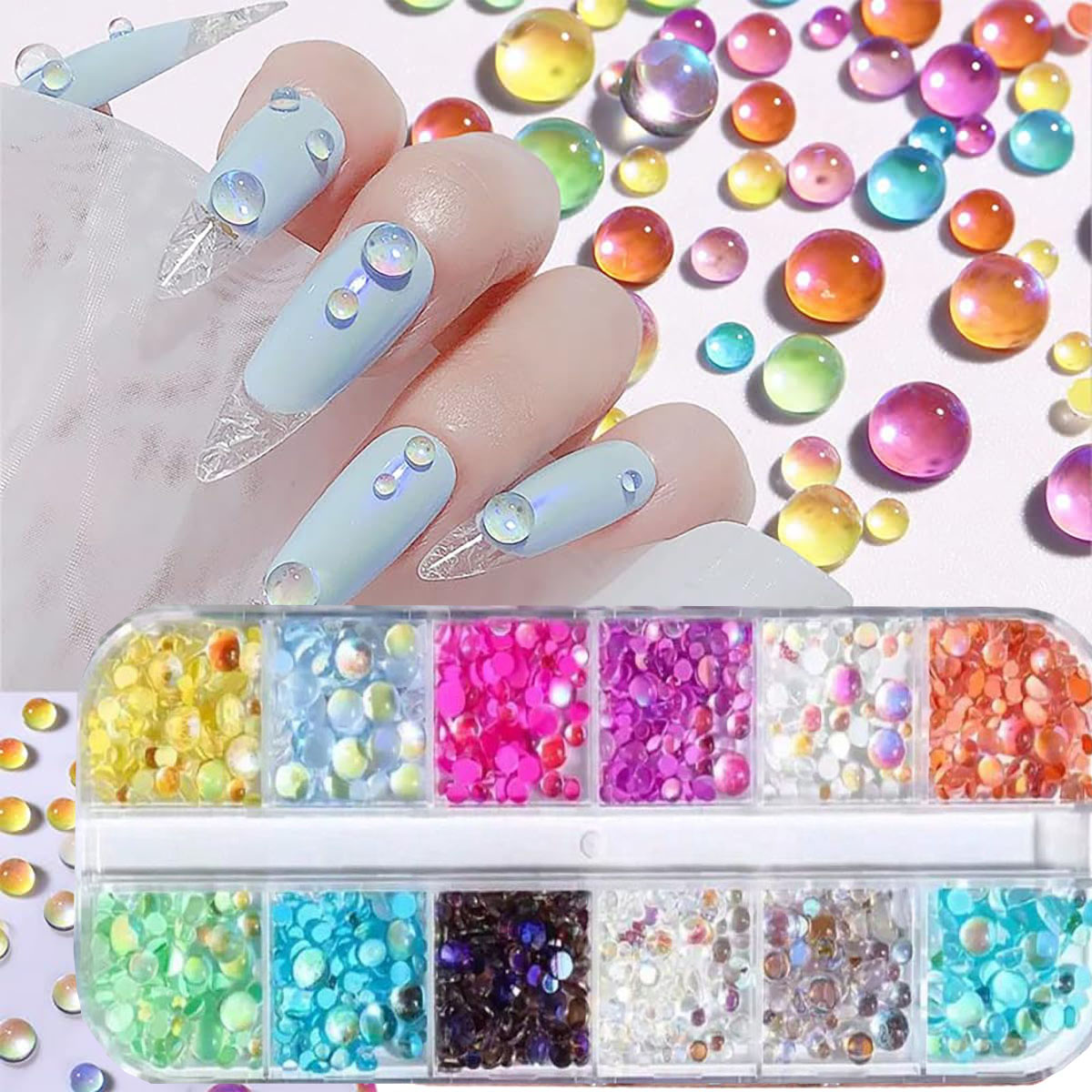 Nail Art Valentines Day - 1Box Candy Color Mixed Size Mermaid