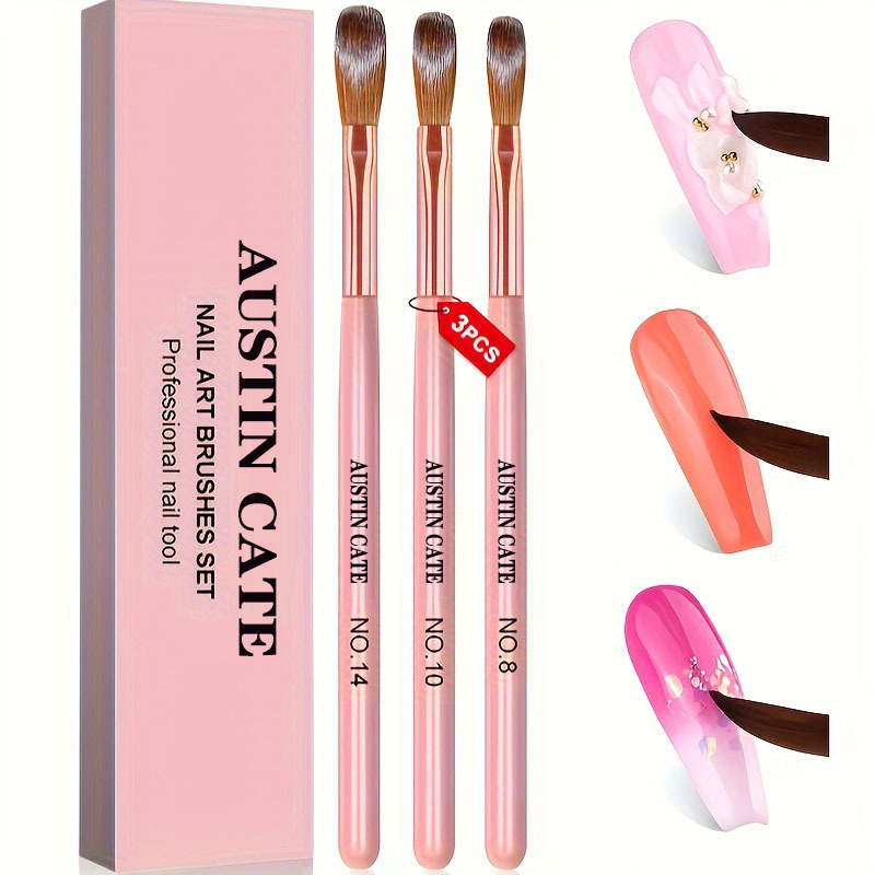 Nail Art Ombre - 3pcs Kolinsky Acrylic Nail Brush Set