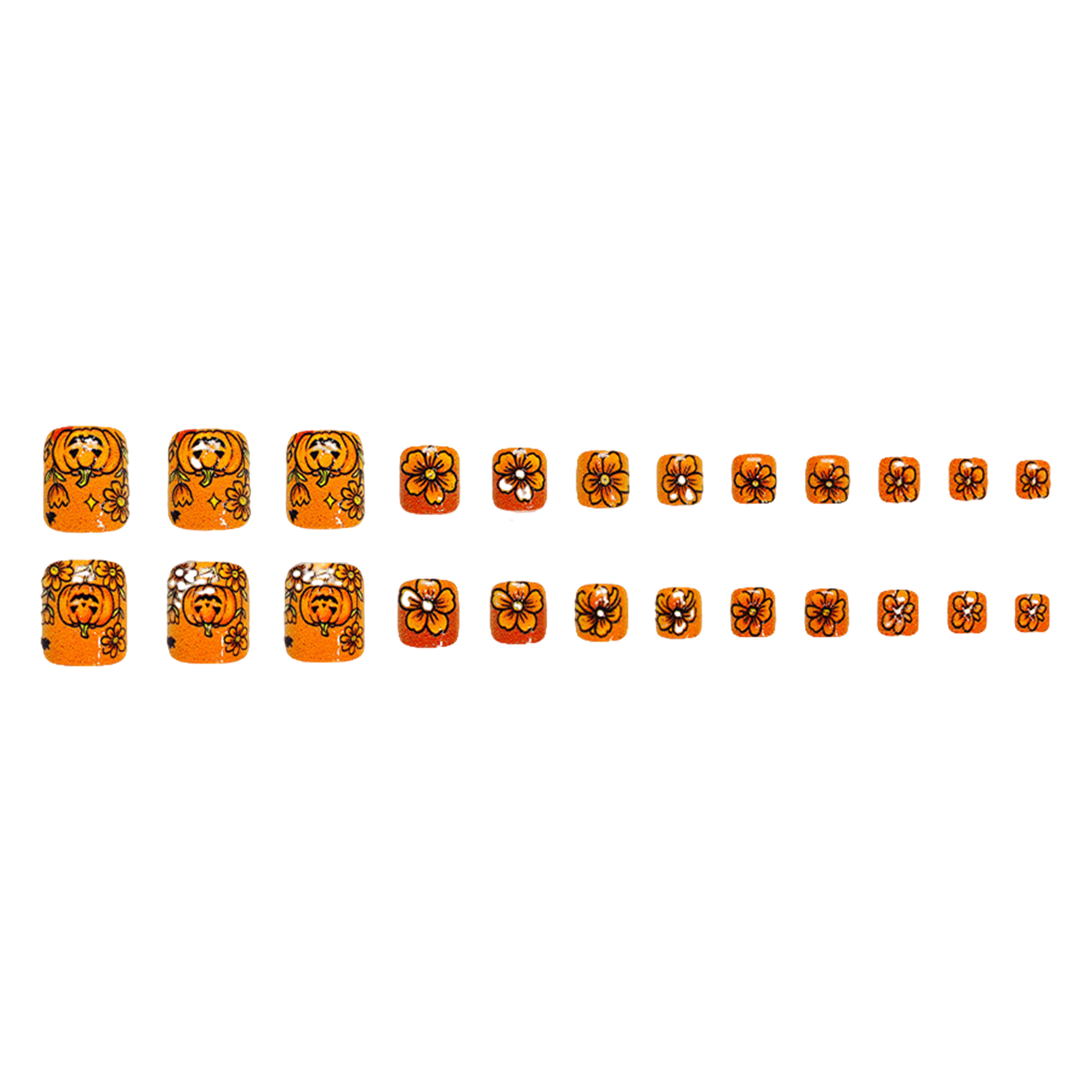 Fake Toenails Pre-Glued Press  - Nail Art Orange ulasan dan harga