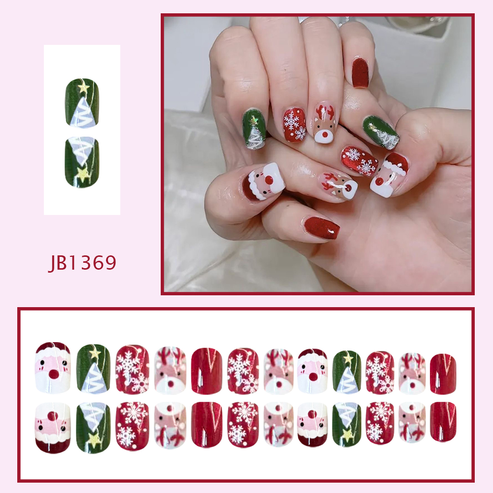 Christmas Press on Nails Santa - Nail Art Press On ulasan dan harga