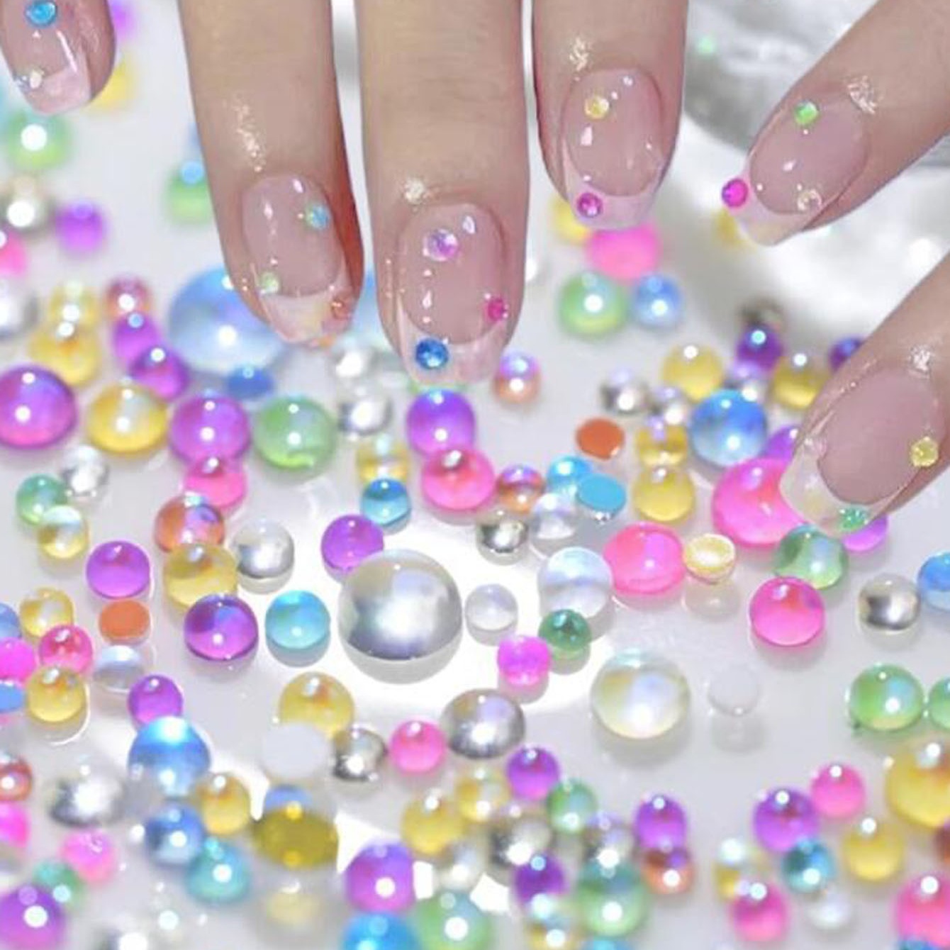 1Box Candy Color Mixed Size Me - Nail Art Valentines Day ulasan dan harga
