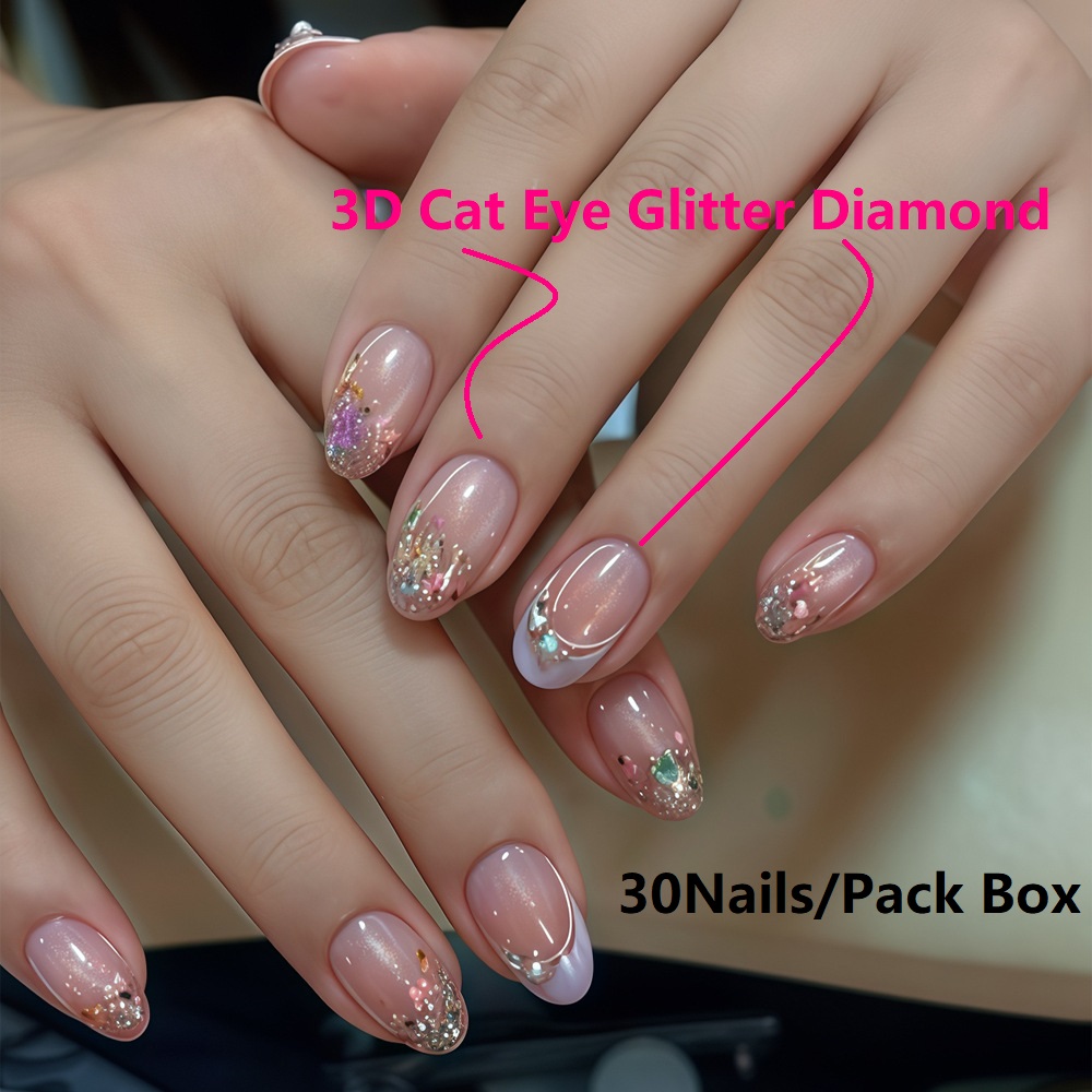 Cat Eye French Manicure Tip Ar - Nail Art Pink ulasan dan harga