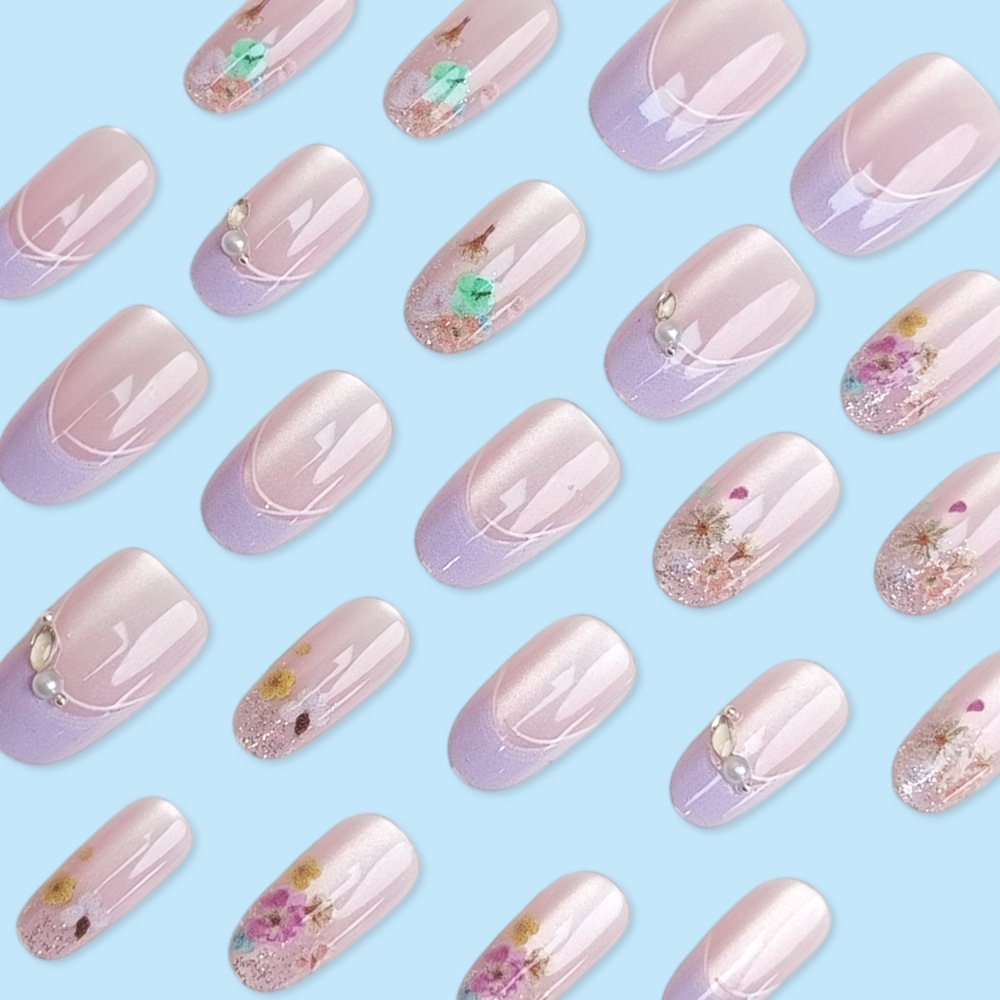 Cat Eye French Manicure Tip Ar - Nail Art Pink ulasan dan harga