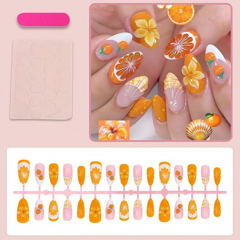 2026New 30pcs 3D Fruit Orange  - Nail Art Orange ulasan dan harga