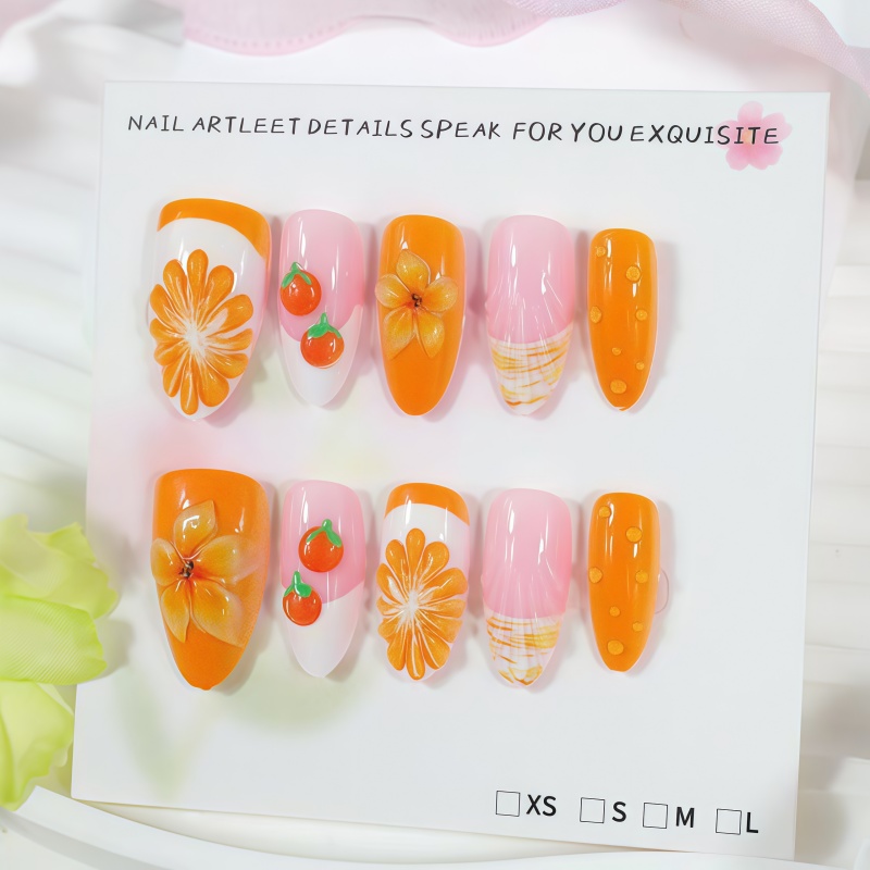 2026New 30pcs 3D Fruit Orange  - Nail Art Orange ulasan dan harga