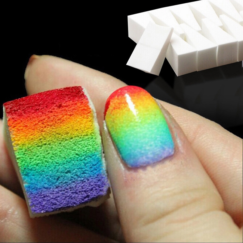 50/20Pcs White Soft Nail Spong - Nail Art Ombre ulasan dan harga