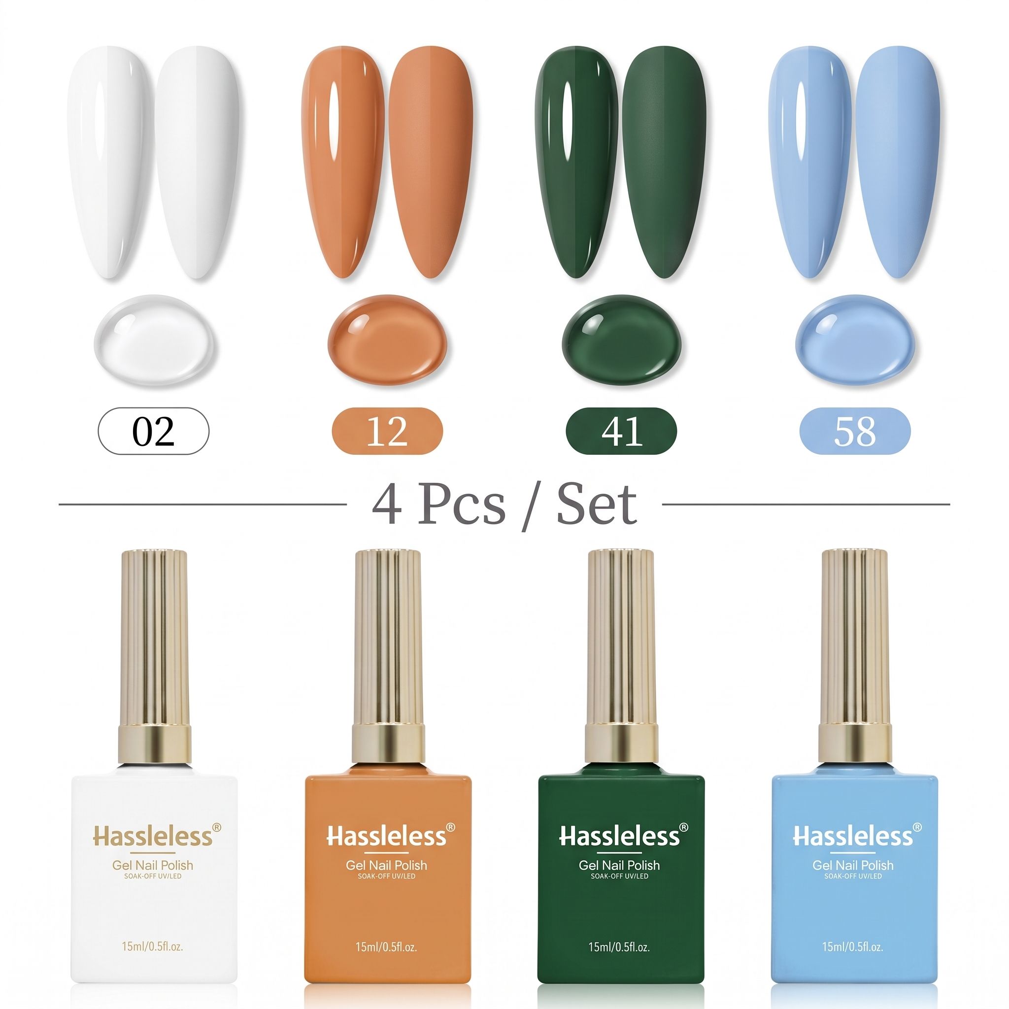 Hassleless 4Pcs Nail Polish Ge - Nail Art Orange ulasan dan harga