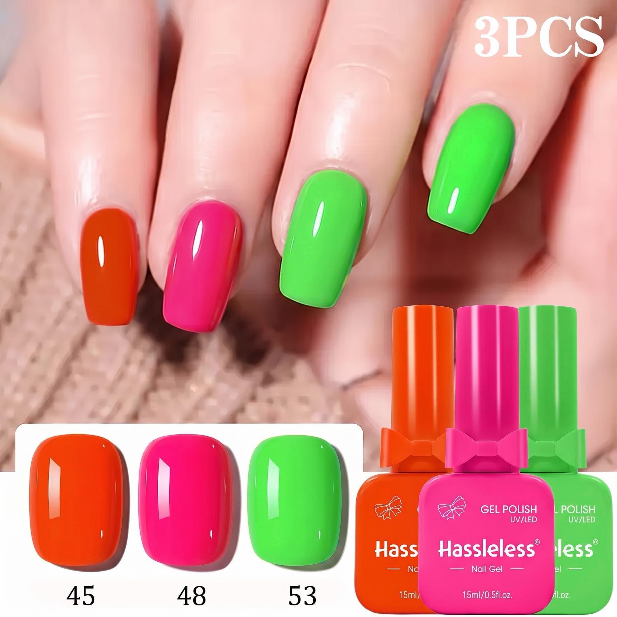 Hassleless 3-Piece Gel Nail Po - Nail Art Orange ulasan dan harga